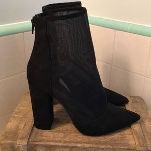 Black Mesh Booties